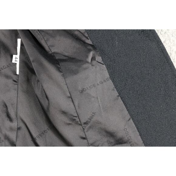 Dolce Gabbana Jacket Womens 44 Black Crepe Wool Blazer Italy - Picture 5 of 10